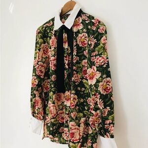 Floral Women's blouse with tie